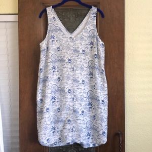 Old Navy Island Print Linen blend Dress Sz M